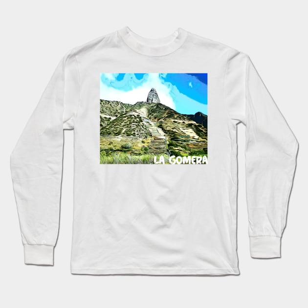 la gomera road rock islas canarias Long Sleeve T-Shirt by lagomeratravel